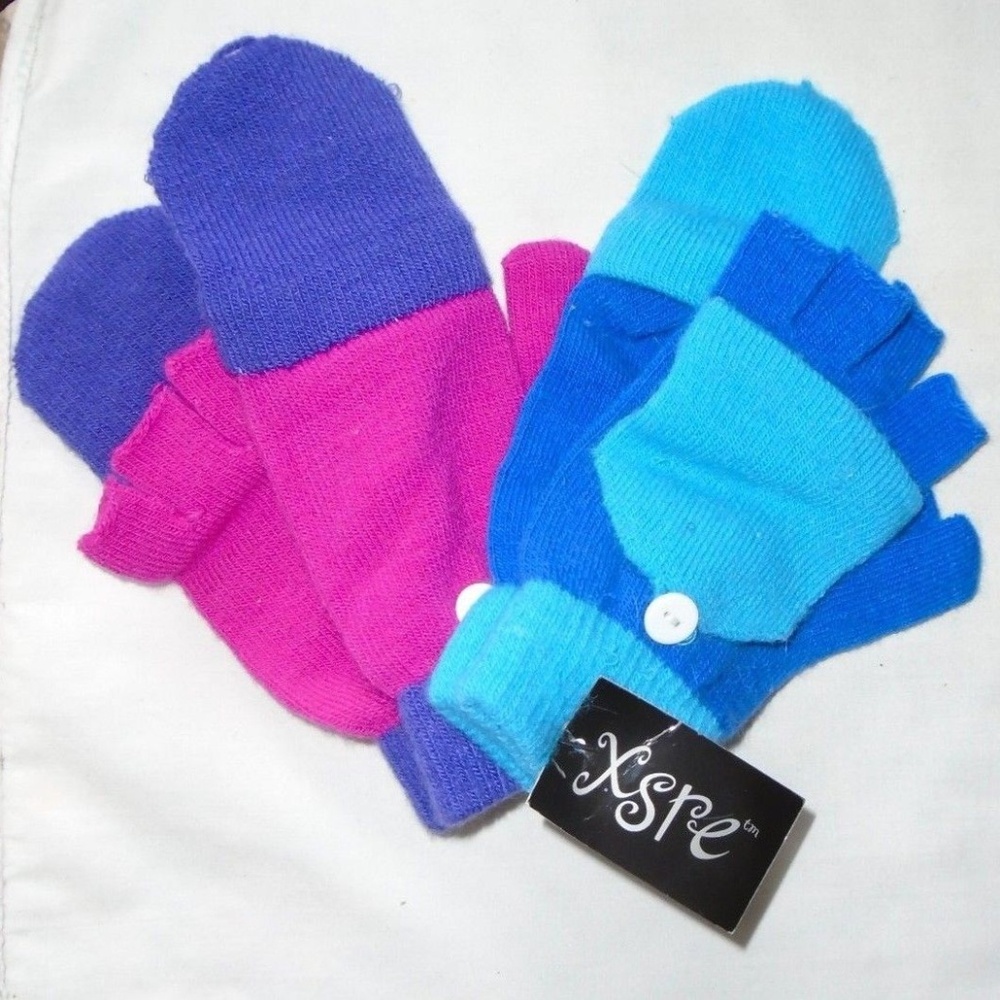 2 Pairs Fashion XRSE Finger-less Gloves Mittens